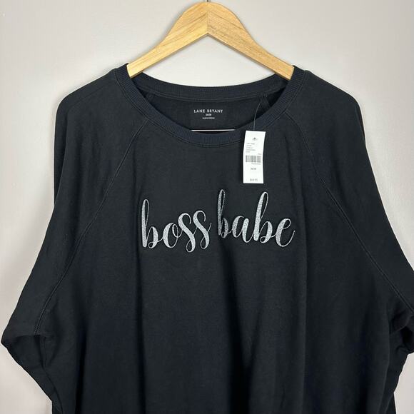 Lane Bryant Boss Babe Graphic Crewneck Black Sweatshirt Size 26/28 NWT - Picture 6 of 7